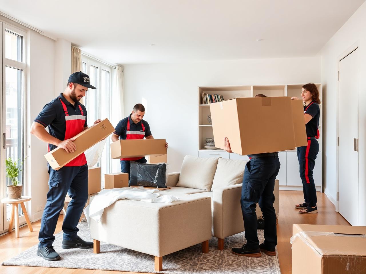 Falken Umzüge Team verpackt Möbel sorgfältig